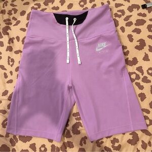 Size S Nike Air lavender dry fit biker drawstring shorts.